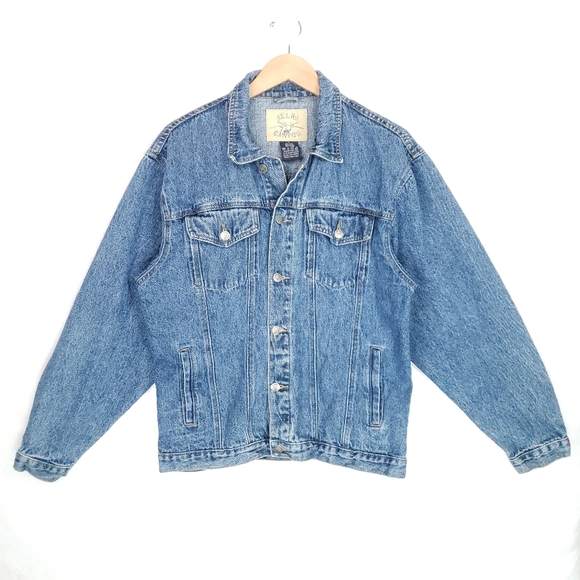 Elk Canyon Embroidered Deer Buck Denim Jean Jacket Hunting Men's Large - Picture 2 of 15